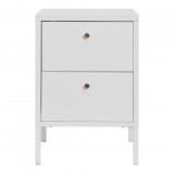 House Nordic Dalby fiókos szekrény, 2 fiók, acél, fehér 40x40x59,5 cm