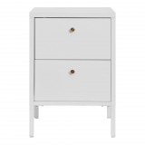 House Nordic Dalby fiókos szekrény, 2 fiók, acél, fehér 40x40x59,5 cm