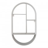 House Nordic Feira fali polc, ovális, acél, hűvös szürke 35x15x60 cm