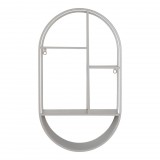 House Nordic Feira fali polc, ovális, acél, hűvös szürke 35x15x60 cm
