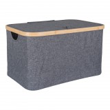 House Nordic Noto kosár, bambusz/textil, sötétszürke, 30x45x25 cm
