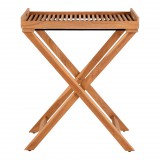 House Nordic Rendo tálcás kisasztal, teak fa, natúr, 60x40x70 cm