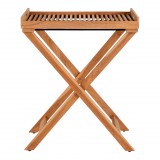 House Nordic Rendo tálcás kisasztal, teak fa, natúr, 60x40x70 cm