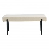 House Nordic Swindon pad, buklé, fehér, fekete lábakkal, 100x36x42,5 cm