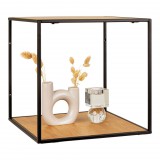 House Nordic Vita fali polc, tölgy hatású, fekete keret 36x36x36 cm