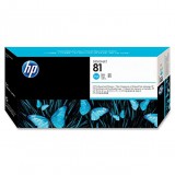 HP 81 nyomtatófej és nyomtatófej-tisztító festékalapú tintához ciánkék (C4951A) (C4951A) - Nyomtató Patron