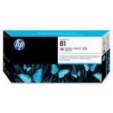 HP 81 nyomtatófej és nyomtatófej-tisztító festékalapú tintához világosbíbor (C4955A) (C4955A) - Nyomtató Patron
