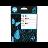 HP 912 tintapatron csomag fekete/ciánkék/bíbor/sárga (6ZC74AE ) (6ZC74AE) - Nyomtató Patron