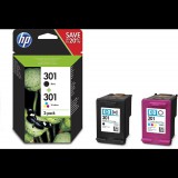 HP N9J72AE 2 darabos tintapatron fekete/háromszínű (301) (N9J72AE) - Nyomtató Patron