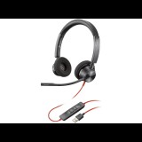 HP Poly Blackwire 3320 USB-A Vezetékes Headset - Fekete (76J16AA)