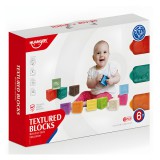 Huanger Happy World: 12 db-os tapintásfejlesztő puha építőkocka szett