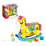 Huanger Music World: Készségfejlesztő formabedobós hintaló xilofonnal és fénnyel