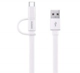 HUAWEI adatkábel és töltő (USB - microUSB, Type-C, csak töltés! 150cm) FEHÉR (AP55S_W)