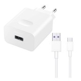Huawei CP404B hálózati töltő (USB-A, 22.5W, A-C kábel, fehér)