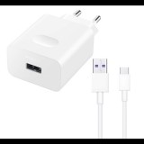 HUAWEI CP404B hálózati töltő USB aljzat (10V / 2250mA, 22.5W, PD gyorstöltés támogatás + Type-C kábel) FEHÉR (55033322 / CP404B) (55033322 / CP404B)