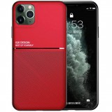 Huawei Honor 10X Lite, Szilikon tok, közepesen ütésálló, mágneses tartóval kompatibilis, karbon minta, Wooze Carbon, piros (100631) - Telefontok
