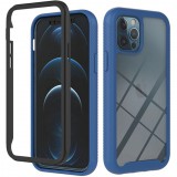 Huawei Honor X7, Szilikon hátlap és műanyag előlapi tok, elő- és hátlapi üveggel, közepsen ütésálló, Wooze Power Case, fekete/kék (122866) - Telefontok