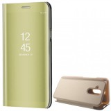 Huawei Mate 20 Lite, Oldalra nyíló tok, hívás mutatóval, Smart View Cover, arany (utángyártott) (RS82444) - Telefontok