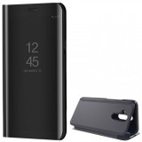 Huawei Mate 20 Lite, Oldalra nyíló tok, hívás mutatóval, Smart View Cover, fekete (utángyártott) (RS82224) - Telefontok