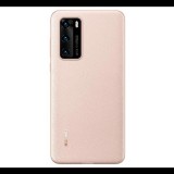 HUAWEI műanyag telefonvédő (gumírozott, textil minta) RÓZSASZÍN [Huawei P40] (51993713)