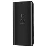 Huawei P20 Lite, Oldalra nyíló tok, hívás mutatóval, Smart View Cover, fekete (utángyártott) (67068) - Telefontok