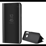 Huawei P30 Lite, Oldalra nyíló tok, hívás mutatóval, Smart View Cover, fekete (utángyártott) (RS88352) - Telefontok