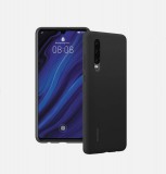Huawei P30 Silicone Car Case fekete gyári szilikon hátlapvédő tok