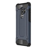 Huawei P40 Lite, Műanyag hátlap védőtok, Defender, fémhatású, sötétkék (87934) - Telefontok