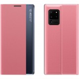 Huawei P40 Lite, Oldalra nyíló tok, stand, hívás mutatóval, vékony csíkban, Wooze Look Inside, rózsaszín (107751) - Telefontok
