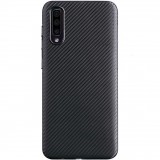 Huawei P40 Lite, TPU szilikon tok, karbon minta, Slim Carbon, fekete (89481) - Telefontok