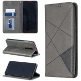 Huawei P40, Oldalra nyíló tok, stand, geometria minta, Wooze DesignBook, szürke (90847) - Telefontok