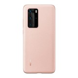 Huawei P40 Pro, Műanyag hátlap védőtok, gumírozott, textil minta, gyári, rózsaszín (RS97536) - Telefontok