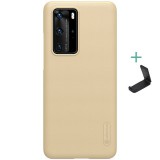 Huawei P40 Pro, Műanyag hátlap védőtok, stand, Nillkin Super Frosted, Arany
