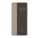 Huawei P40 tok álló (aktív Flip, oldalra nyíló, Smart View Cover) barna