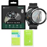 Huawei Watch GT 2 46mm okosóra kijelzővédő fólia, hibrid, flexibilis, 3D, hajlított, fekete kerettel, Bestsuit