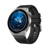 Huawei Watch GT 3 Pro (46mm) fekete szilikon pántos ezüst okosóra (Újracsomagolt)