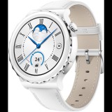 Huawei Watch GT 3 Pro Ceramic okosóra, Nanokristályos kerámia óratok, fehér bőrszíj (55028825) (huawei55028825) - Okosóra
