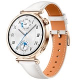 Huawei Watch GT 5 41mm okosóra halvány arany tokkal fehér bőr pánttal (light gold white leather strap)