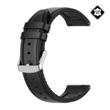 Huawei Watch GT Pótszíj (univerzális, 22 mm, valódi bőr, szilikon belső, fekete)