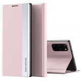 Huawei Y6p, Oldalra nyíló tok, stand, Wooze Silver Line, rózsaszín (104762) - Telefontok