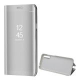 Huawei Y8p, Oldalra nyíló tok, hívás mutatóval, Smart View Cover, ezüst (utángyártott) (RS98102) - Telefontok