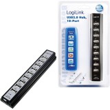 HUB 10Port LogiLink aktiv mit Netzteil Black (UA0096)