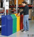 HUL-5031-6 70 literes fém hulladékgyűjtő billenő fedéllel - piros