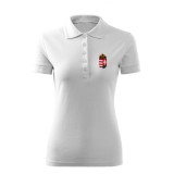 Hungary feliratos galléros rövidujjú póló (női) - Magyarország szurkolói ingnyakú póló (fehér)