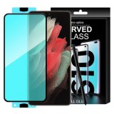 Hurtel 3D Edge Nano Flexi Glass Hybrid Full Screen Protector with frame for Samsung Galaxy S21 Ultra 5G transparent