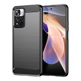 Hurtel Carbon Case flexible case cover Xiaomi Redmi Note 11 Pro+ 5G (China) / 11 Pro 5G (China) / Mi11i HyperCharge / Poco X4 NFC black