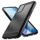 Hurtel Carbon Case Flexible cover for OnePlus Nord N200 5G black