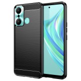Hurtel Carbon Case tok Infinix Hot 20 Play rugalmas szilikon szén-dioxid borítás fekete