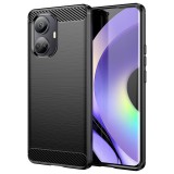 Hurtel Carbon Case tok Realme 10 Pro Rugalmas szilikon carbon tok fekete