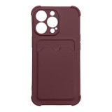 Hurtel Card Armor Case Pouch Cover for iPhone 11 Pro Card Wallet Silicone Air Bag Armor Case Raspberry